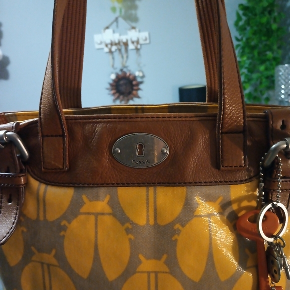 Fossil Yellow and Brown Ladybug Tote Bag - Picture 10 of 10